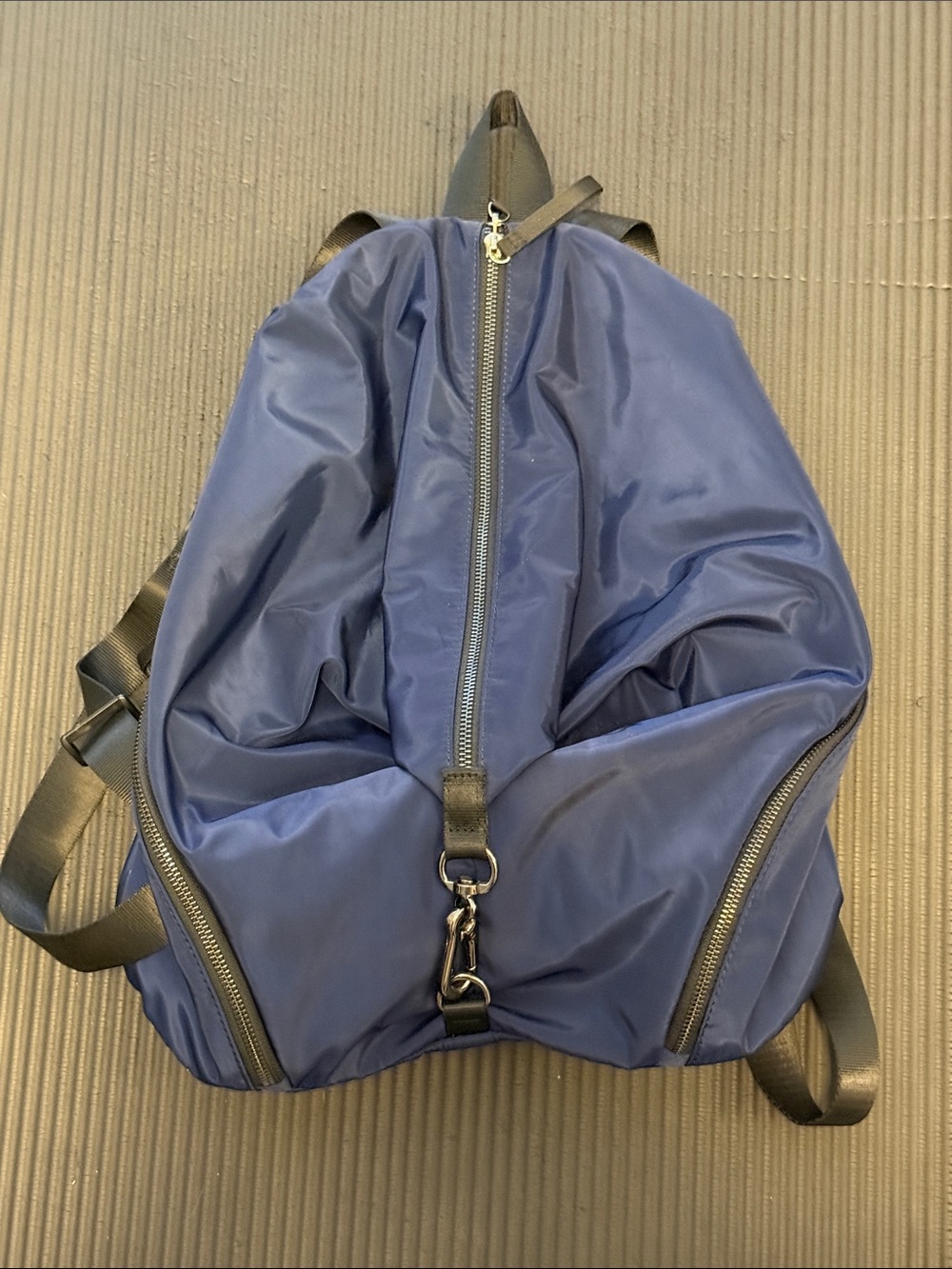 Fabletics Navy Blue Nylon Backpack with Black Trim